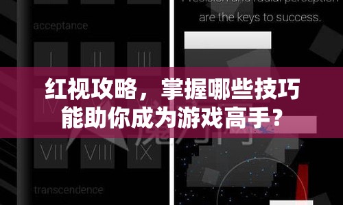紅視攻略，掌握哪些技巧能助你成為游戲高手？