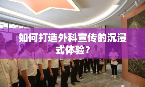 如何打造外科宣傳的沉浸式體驗(yàn)？