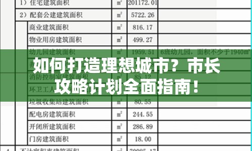 如何打造理想城市？市長攻略計劃全面指南！