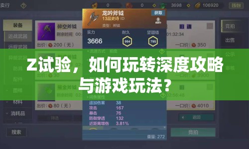 Z試驗，如何玩轉(zhuǎn)深度攻略與游戲玩法？