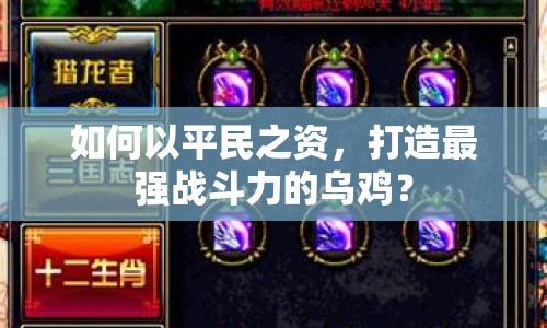 如何以平民之資，打造最強(qiáng)戰(zhàn)斗力的烏雞？