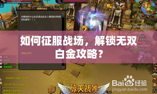 如何征服戰(zhàn)場，解鎖無雙白金攻略？