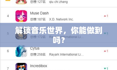 解鎖音樂世界，你能做到嗎？