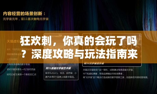 狂歡刺，你真的會(huì)玩了嗎？深度攻略與玩法指南來(lái)襲！