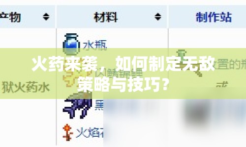 火藥來襲，如何制定無敵策略與技巧？