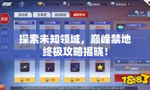 探索未知領(lǐng)域，巔峰禁地終極攻略揭曉！