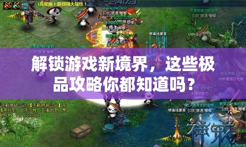解鎖游戲新境界，這些極品攻略你都知道嗎？