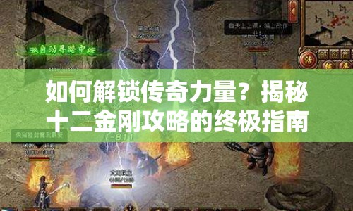 如何解鎖傳奇力量？揭秘十二金剛攻略的終極指南！