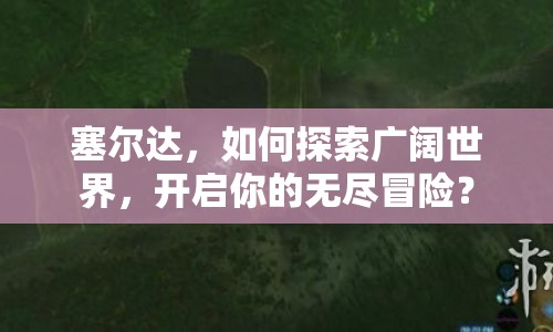 塞爾達，如何探索廣闊世界，開啟你的無盡冒險？