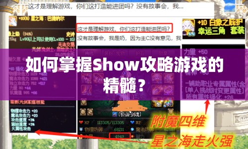如何掌握Show攻略游戲的精髓？