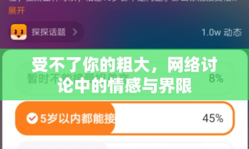 受不了你的粗大，網(wǎng)絡(luò)討論中的情感與界限