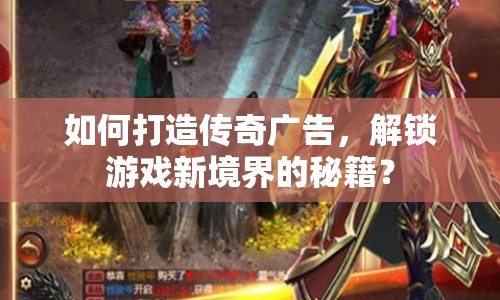 如何打造傳奇廣告，解鎖游戲新境界的秘籍？