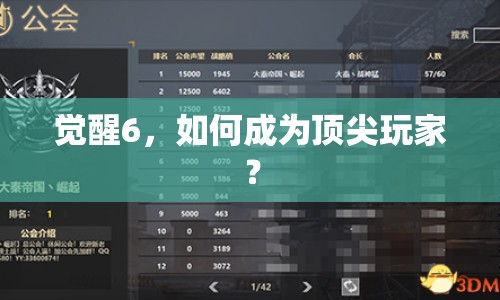 覺醒6，如何成為頂尖玩家？