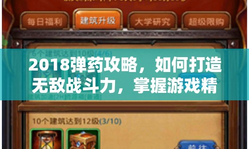 2018彈藥攻略，如何打造無敵戰(zhàn)斗力，掌握游戲精髓？