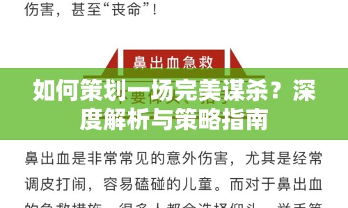 如何策劃一場完美謀殺？深度解析與策略指南