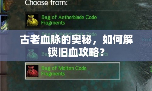 古老血脈的奧秘，如何解鎖舊血攻略？