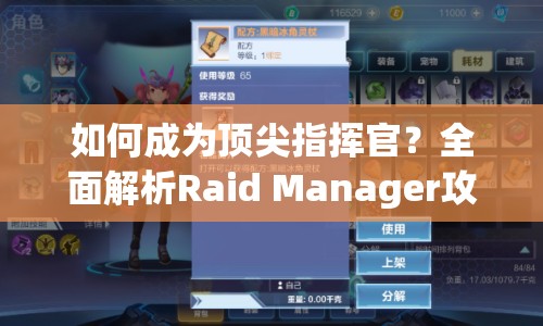 如何成為頂尖指揮官？全面解析Raid Manager攻略！