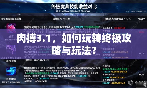 肉搏3.1，如何玩轉(zhuǎn)終極攻略與玩法？