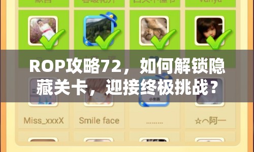 ROP攻略72，如何解鎖隱藏關(guān)卡，迎接終極挑戰(zhàn)？