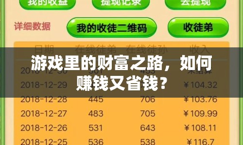 游戲里的財(cái)富之路，如何賺錢又省錢？
