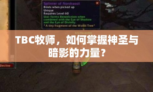 TBC牧師，如何掌握神圣與暗影的力量？