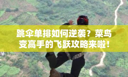 跳傘單排如何逆襲？菜鳥變高手的飛躍攻略來啦！
