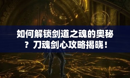如何解鎖劍道之魂的奧秘？刀魂劍心攻略揭曉！