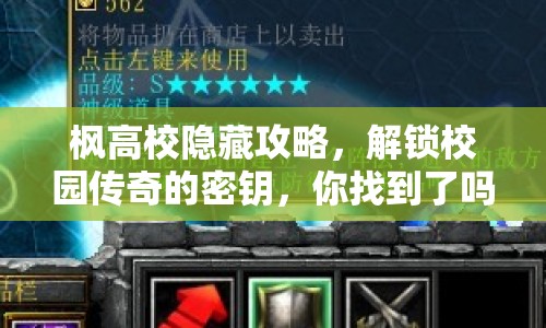 楓高校隱藏攻略，解鎖校園傳奇的密鑰，你找到了嗎？