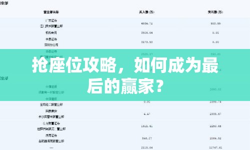 搶座位攻略，如何成為最后的贏家？