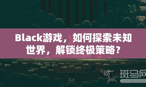 Black游戲，如何探索未知世界，解鎖終極策略？