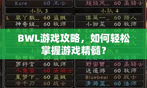 BWL游戲攻略，如何輕松掌握游戲精髓？