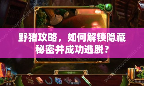 野豬攻略，如何解鎖隱藏秘密并成功逃脫？