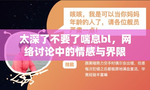 太深了不要了喘息bl，網(wǎng)絡(luò)討論中的情感與界限