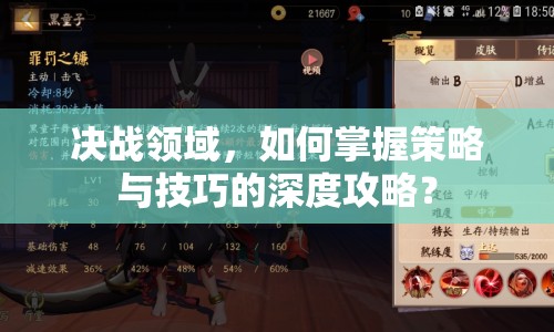 決戰(zhàn)領(lǐng)域，如何掌握策略與技巧的深度攻略？