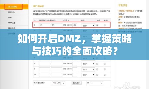 如何開啟DMZ，掌握策略與技巧的全面攻略？