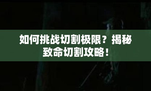 如何挑戰(zhàn)切割極限？揭秘致命切割攻略！