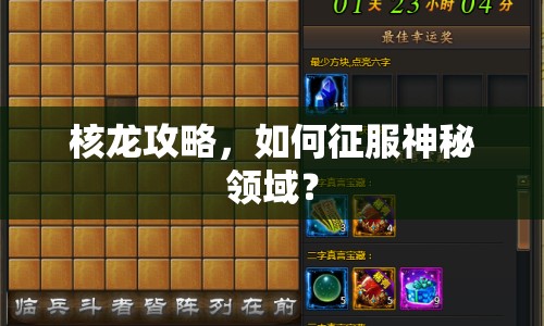 核龍攻略，如何征服神秘領(lǐng)域？