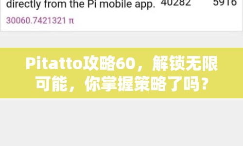 Pitatto攻略60，解鎖無限可能，你掌握策略了嗎？