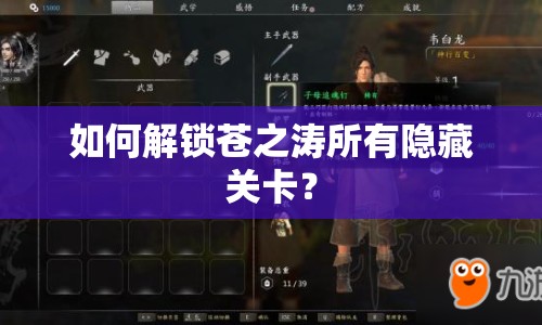 如何解鎖蒼之濤所有隱藏關(guān)卡？