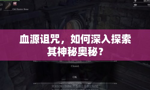 血源詛咒，如何深入探索其神秘奧秘？