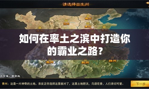 如何在率土之濱中打造你的霸業(yè)之路？