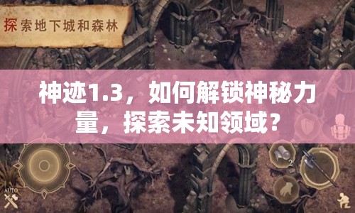 神跡1.3，如何解鎖神秘力量，探索未知領(lǐng)域？
