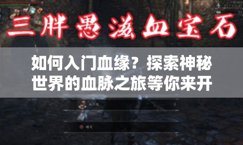 如何入門血緣？探索神秘世界的血脈之旅等你來開啟！