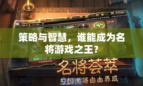 策略與智慧，誰能成為名將游戲之王？