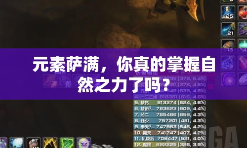 元素薩滿，你真的掌握自然之力了嗎？
