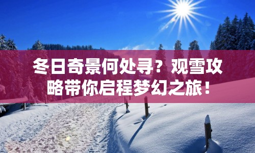 冬日奇景何處尋？觀雪攻略帶你啟程夢幻之旅！