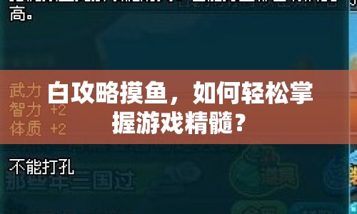 白攻略摸魚，如何輕松掌握游戲精髓？
