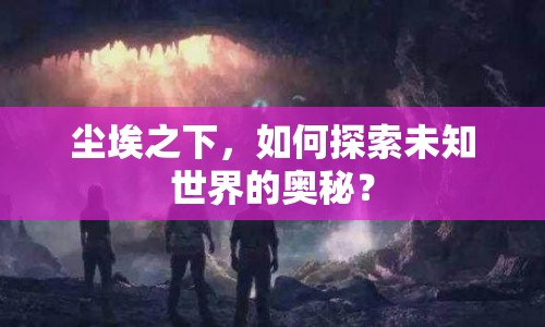 塵埃之下，如何探索未知世界的奧秘？