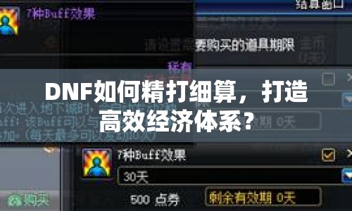 DNF如何精打細(xì)算，打造高效經(jīng)濟(jì)體系？