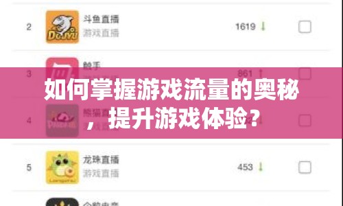 如何掌握游戲流量的奧秘，提升游戲體驗(yàn)？